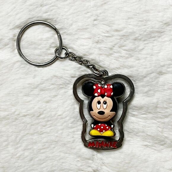 🔮 5/$25 Disney Minnie‎ Mouse Spinning Keychain - Picture 1 of 5